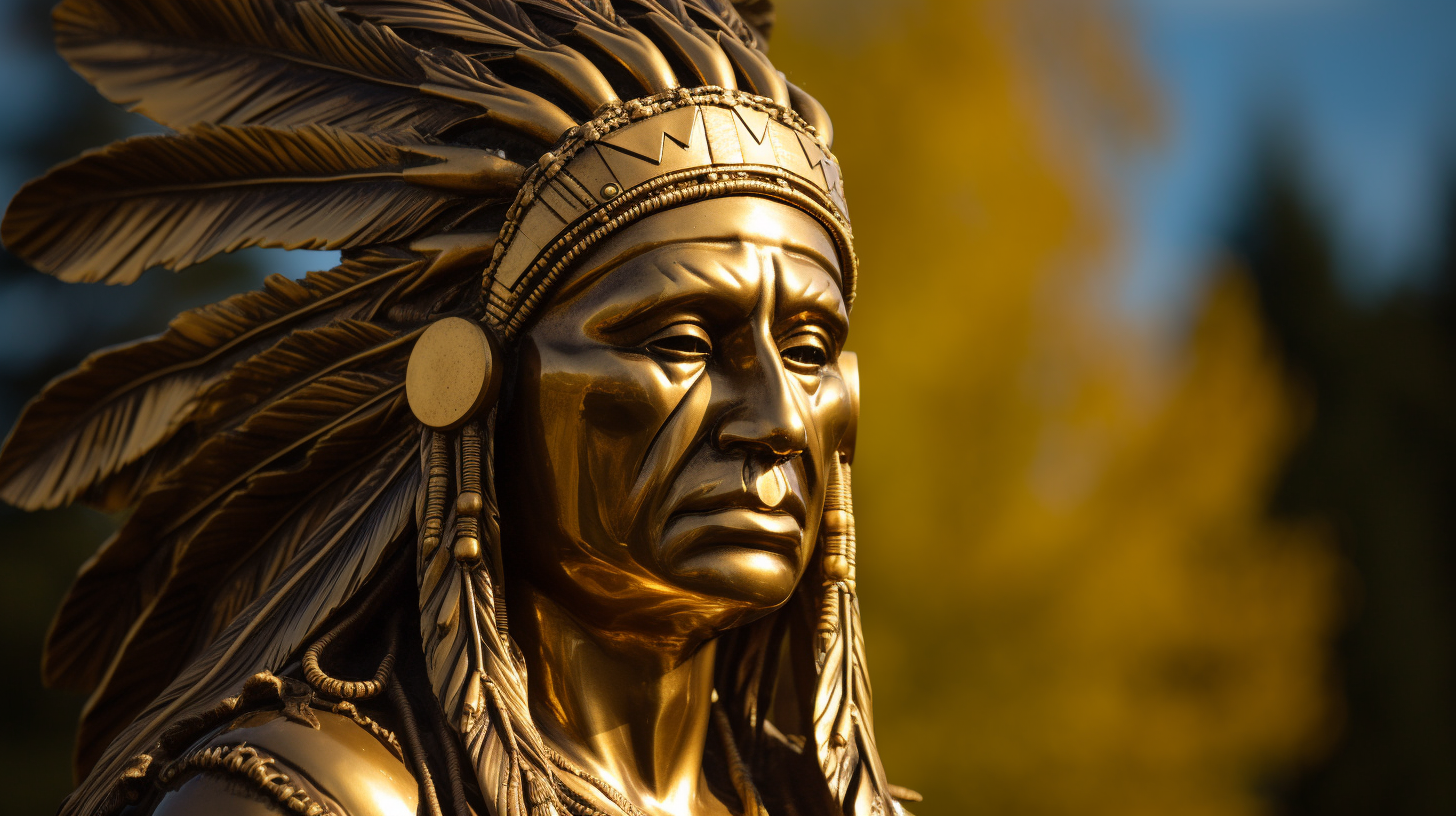 Golden Statue of Native American