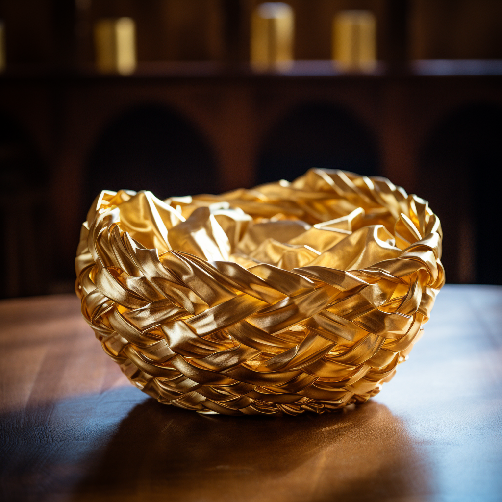 Golden Tissue Paper in Basket