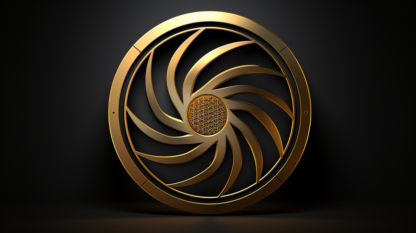 Golden circle logo in 3D