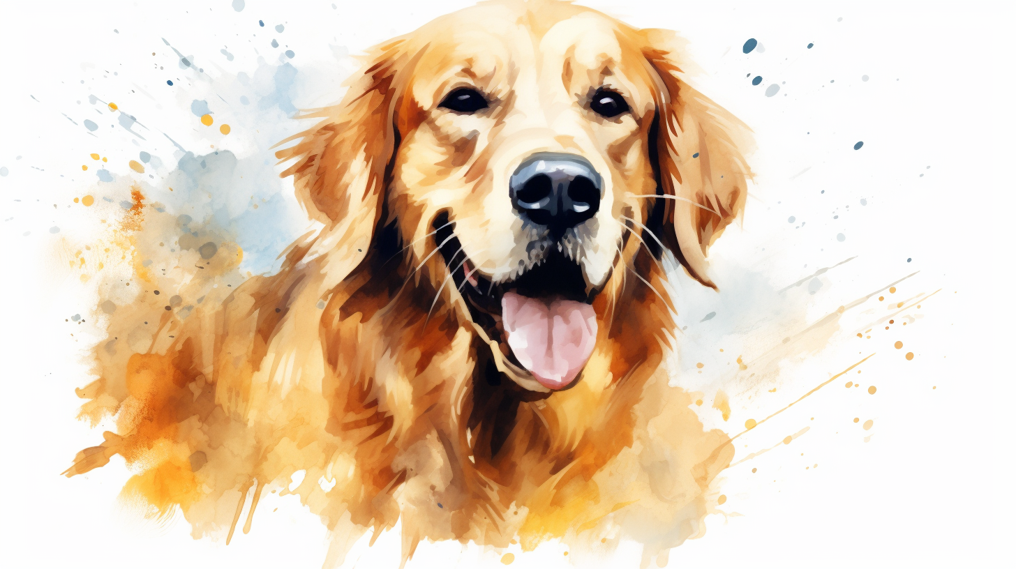 Golden Retriever Watercolor Painting