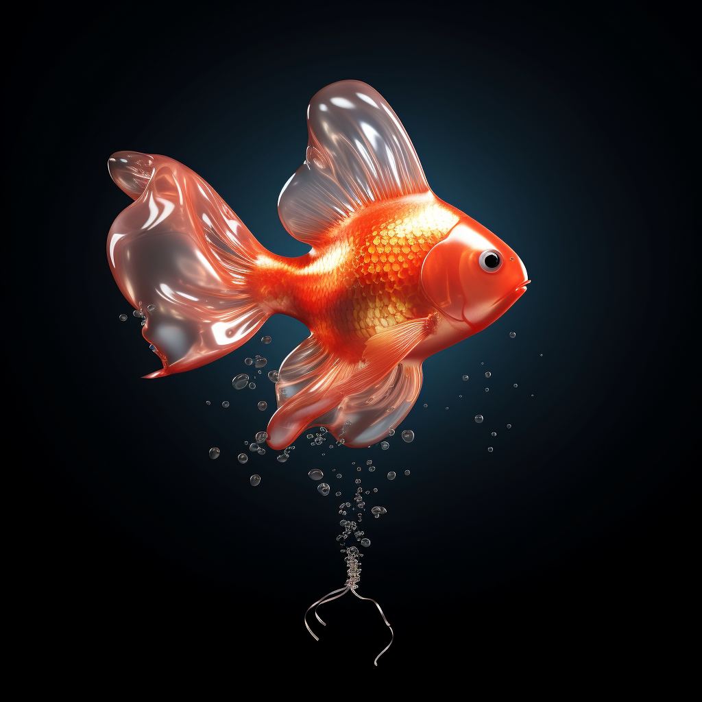 Goldfish in Heart Shaped Balloon