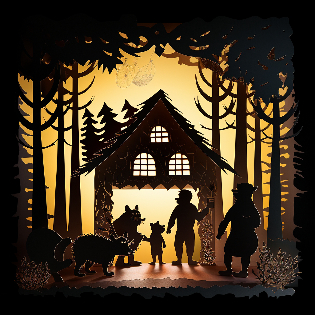 Goldilocks and the Three Bears in Shadow Puppet Theater