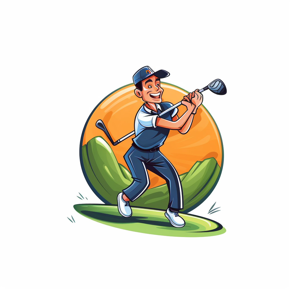 Cartoon-style golfswing logo