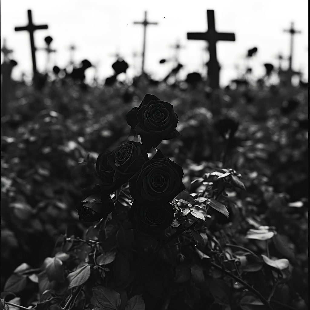 Gone Away Black Roses Grave Flowers