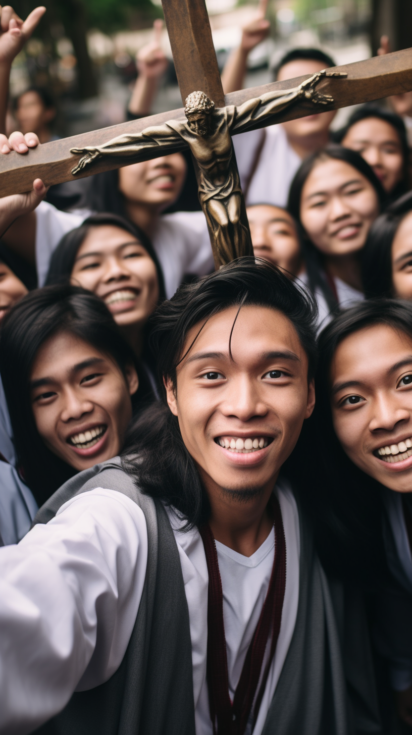 Filipino youth celebrating Good Friday