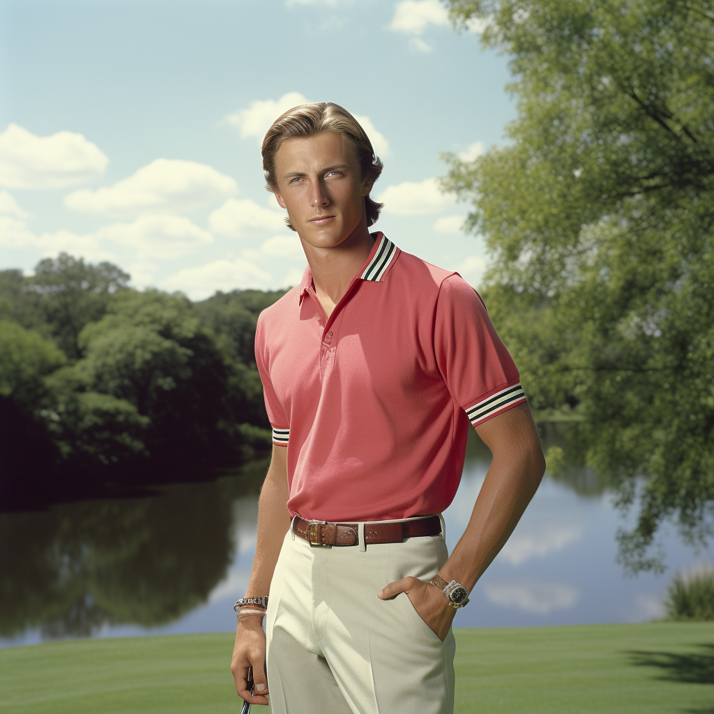 Fashionable golfer with belt