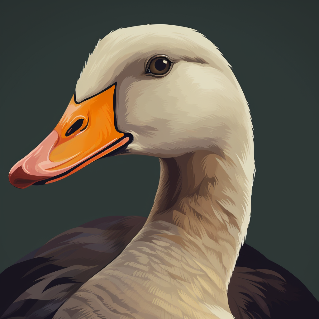 Beautiful Goose Portrait with Flat Background