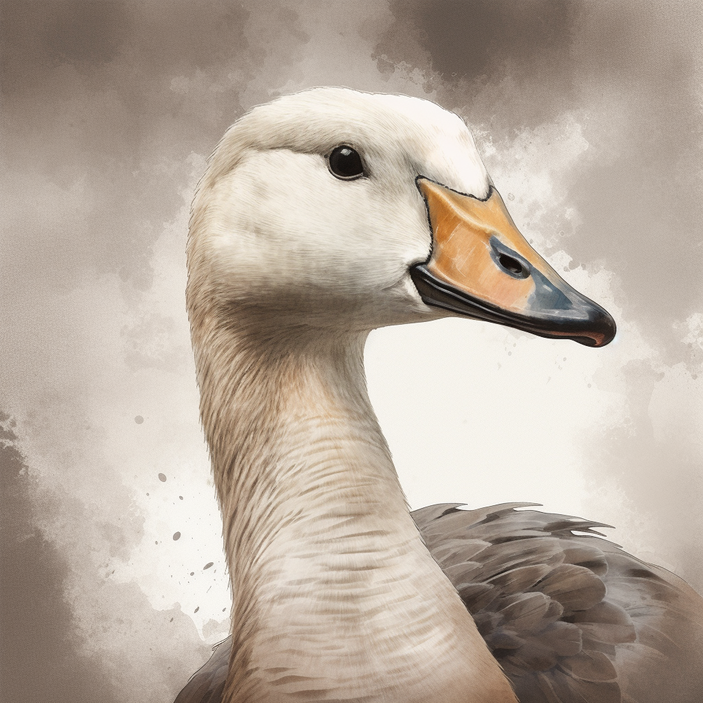 Beautiful goose portrait illustration