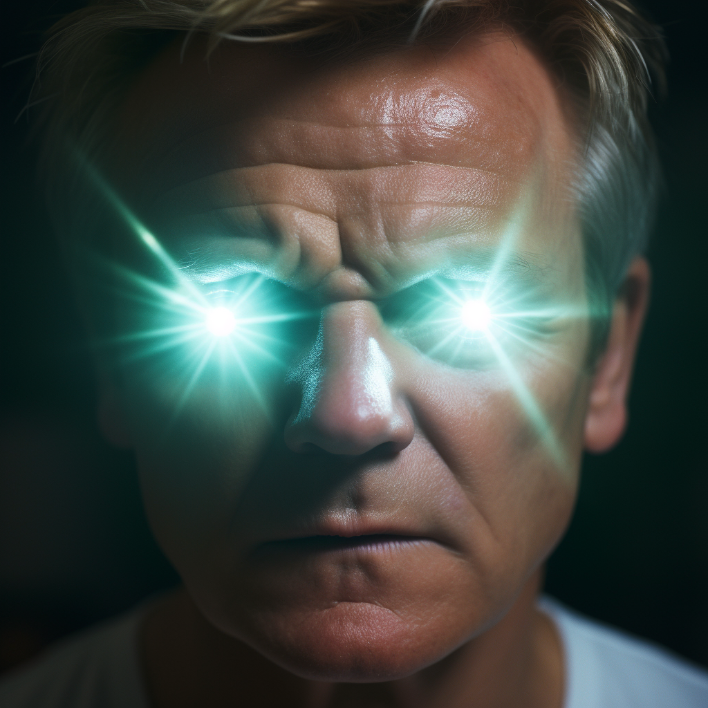 Gordon Ramsey with laser eyes