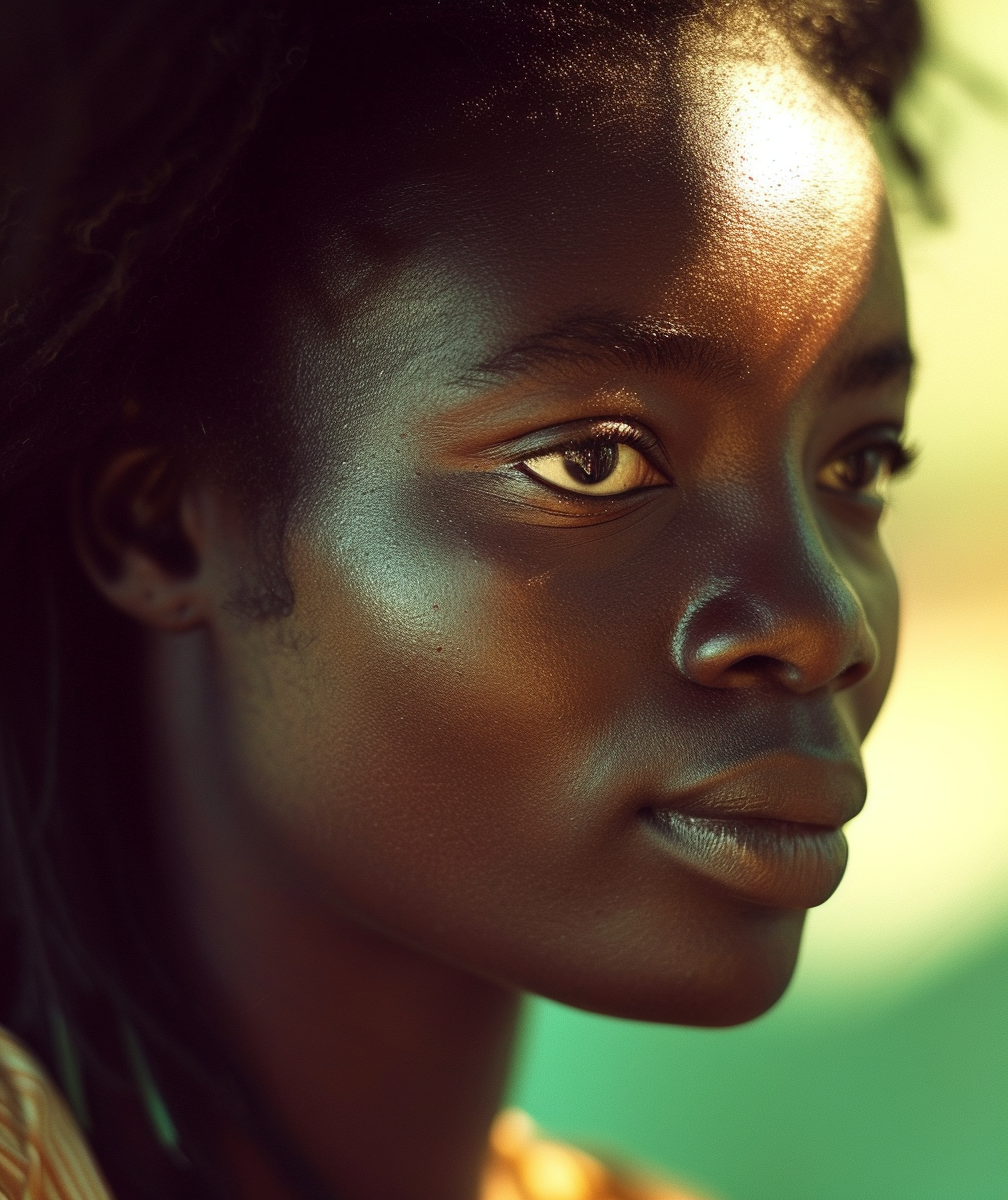 African woman with warm skin tones