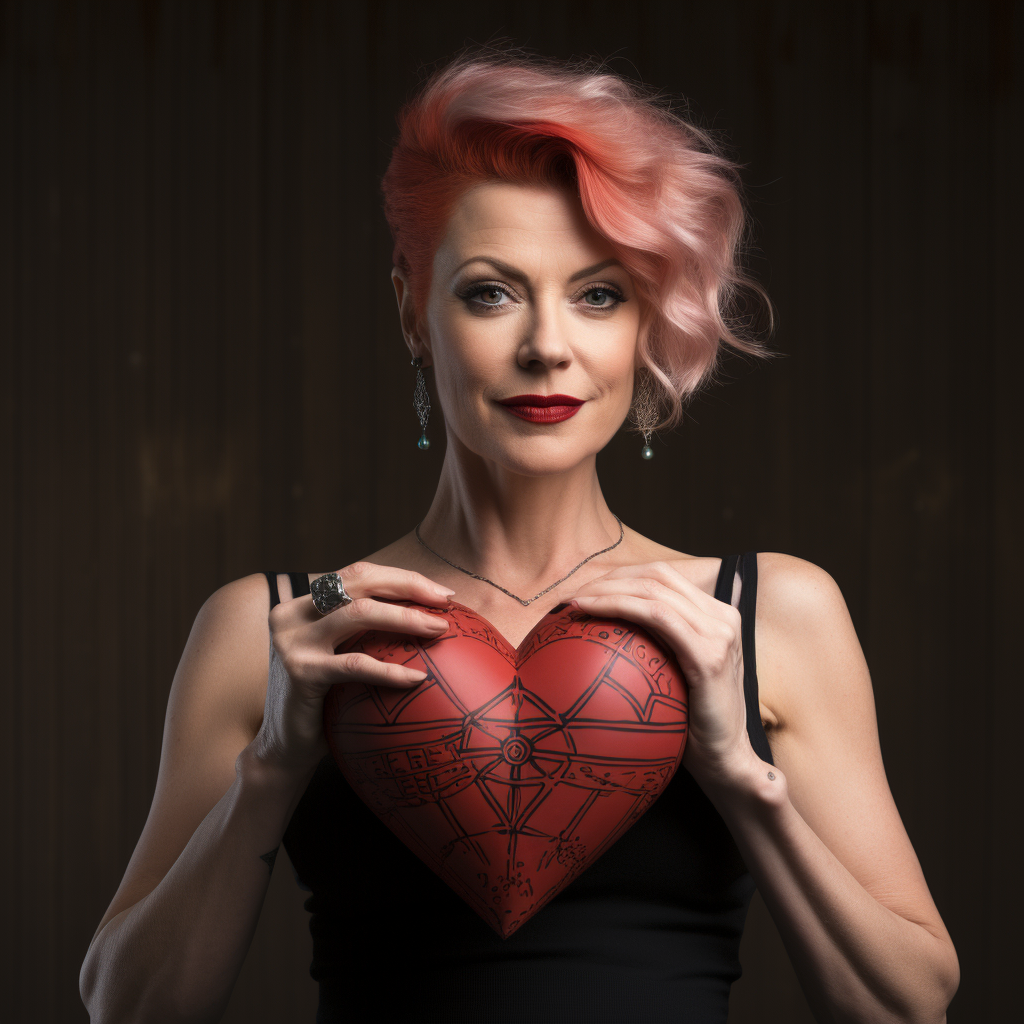 Beautiful woman in heart-shaped Valentine