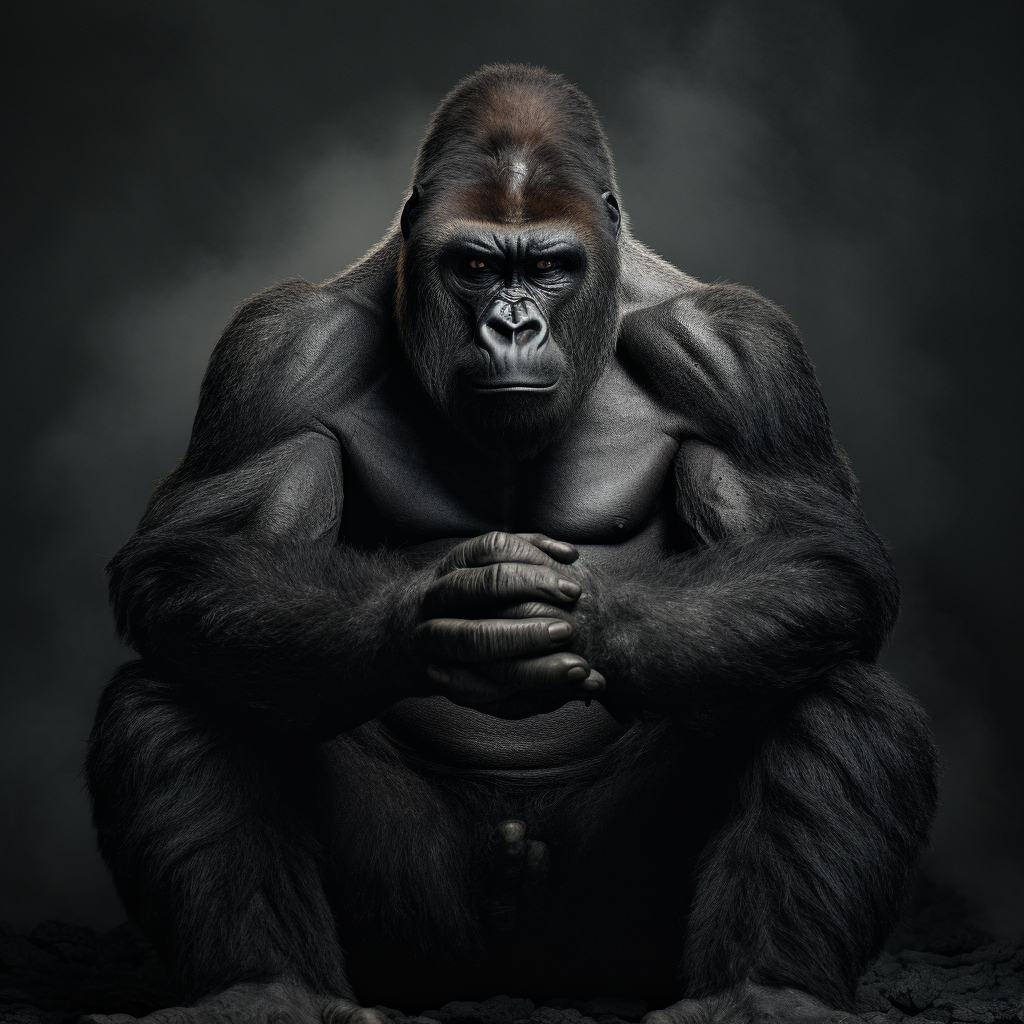 Calm and Powerful Gorilla Primate