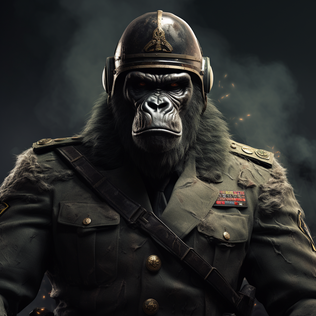 Image of a powerful gorilla hybrid soldier