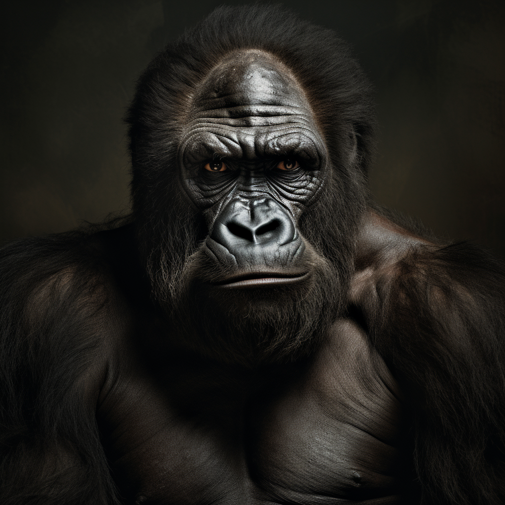 Gorilla resembling Michelangelo's artistry