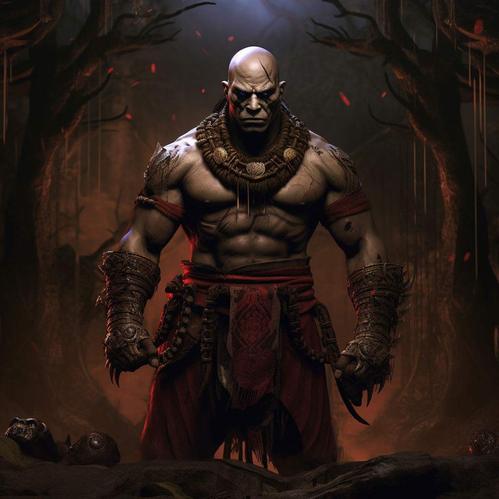 Goro from Mortal Kombat in fantasy arena