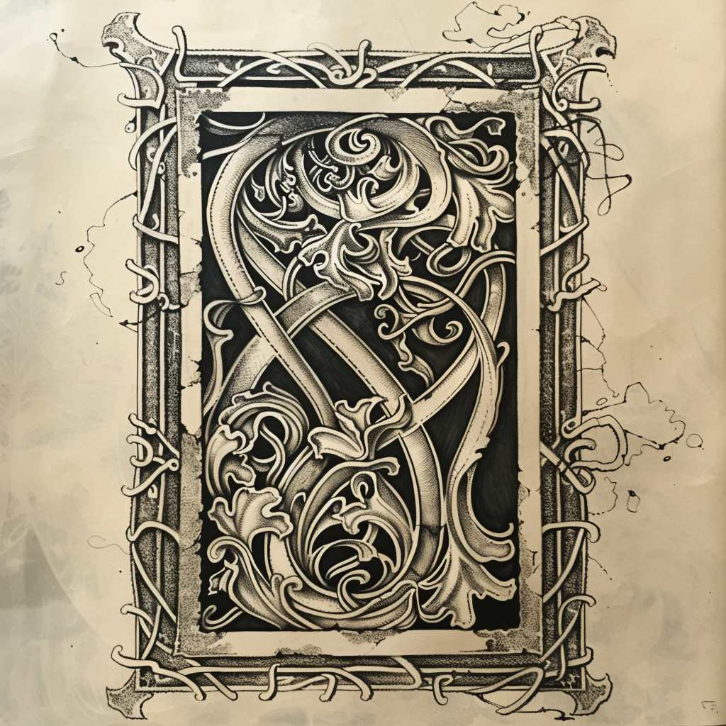 gothic filigree page design