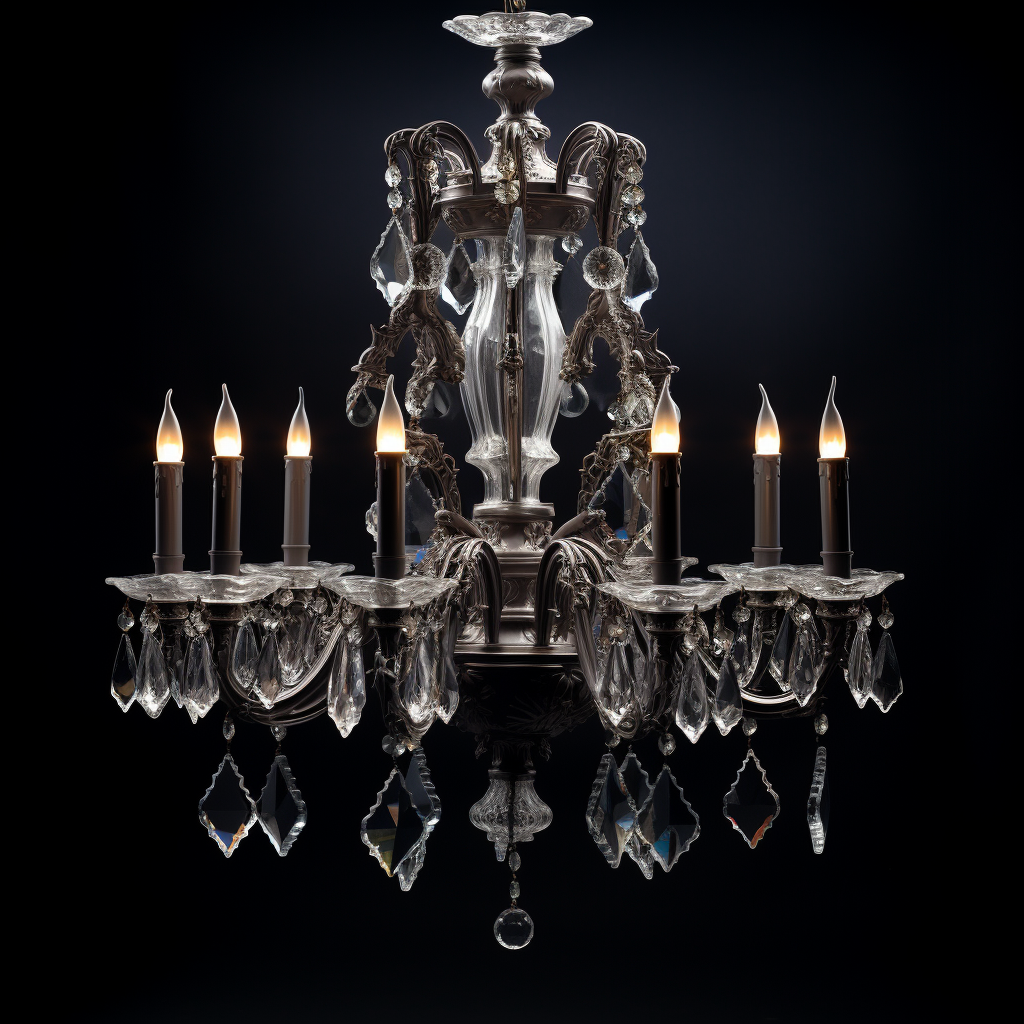 Gothic Chandelier on Dark Renaissance Background