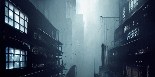 Dark and Industrial Gothic Cyberpunk City Image