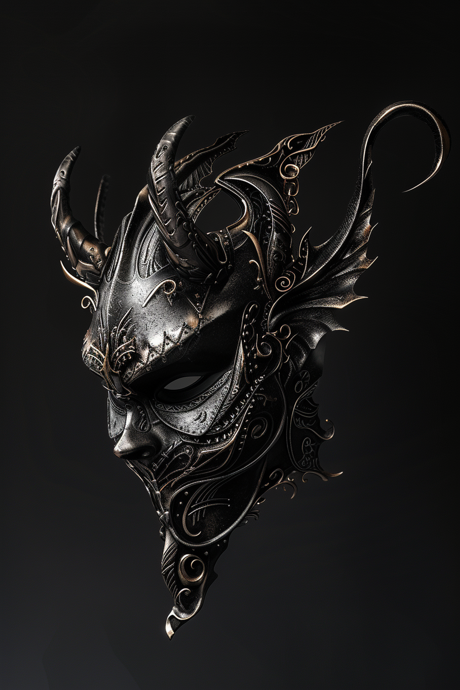 Gothic Demon Mask Side View