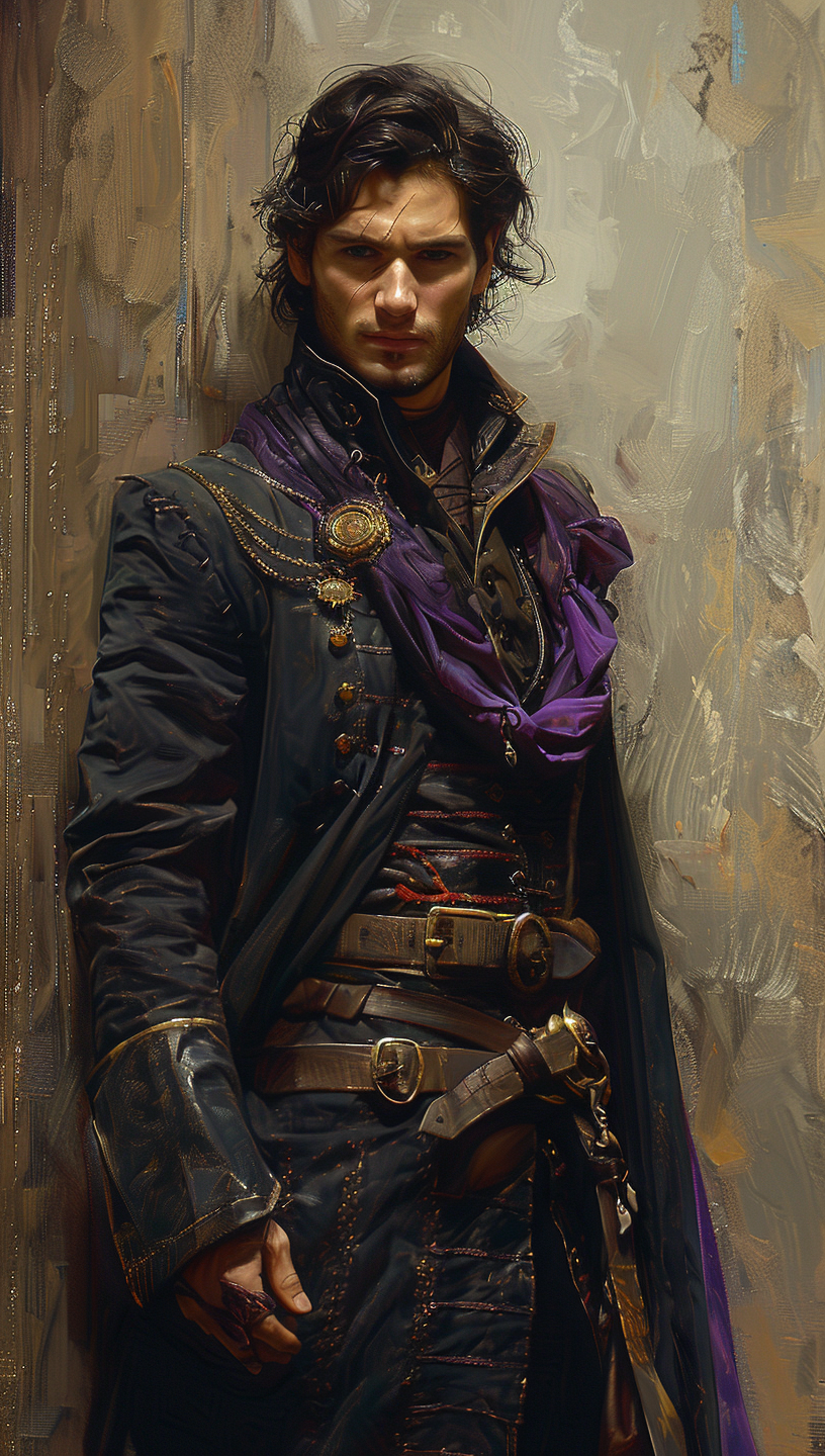 Male vampire character in gothic style