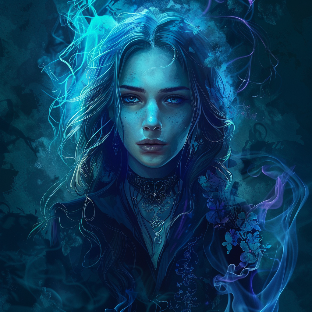 Gothic Fantasy Portrait with Magical Symbols