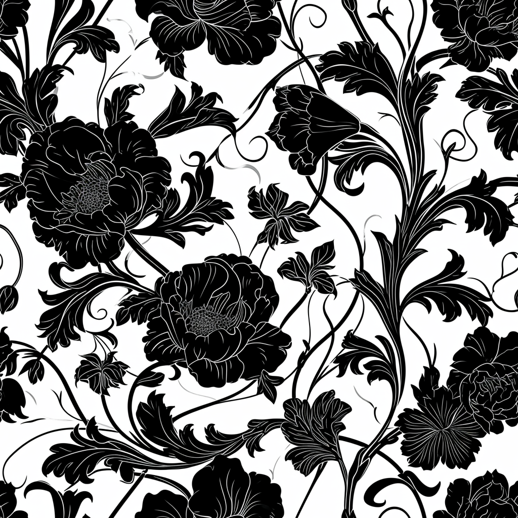 Gothic floral pattern tile design