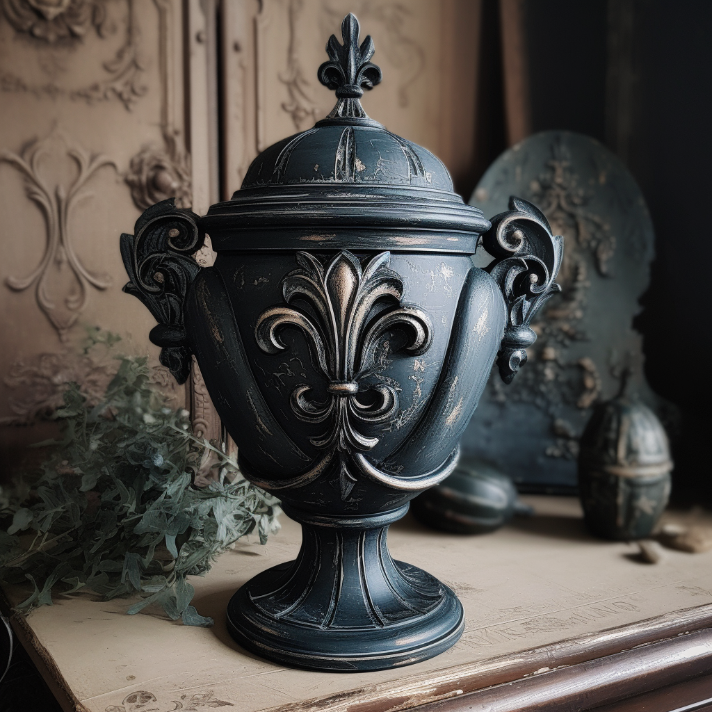 Gothic French Painted Urn