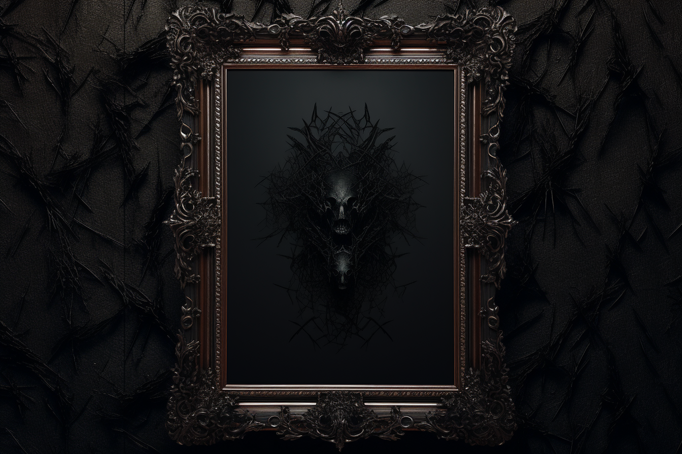 Realistic gothic Halloween frame mockup