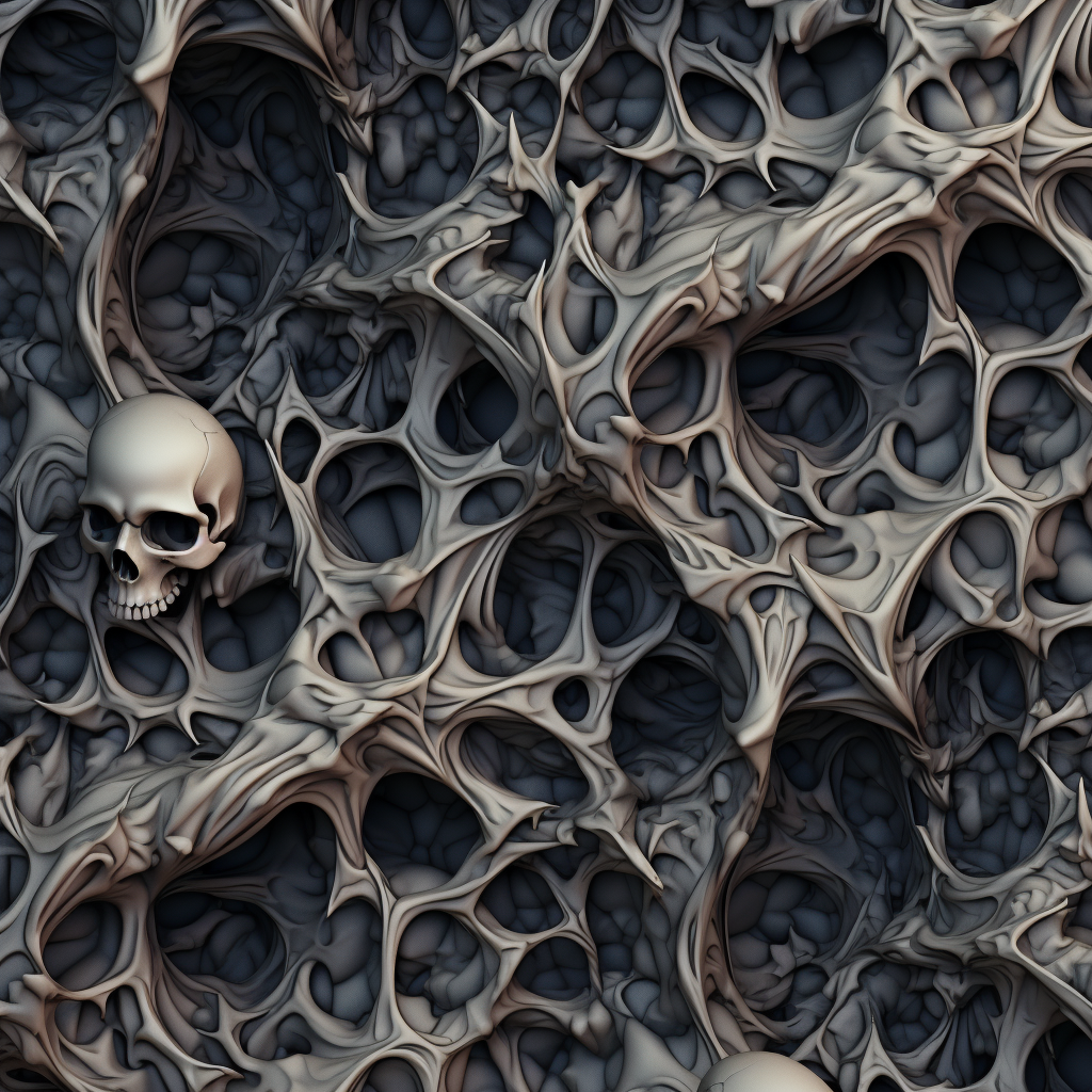 Gothic organic seamless texture with bones