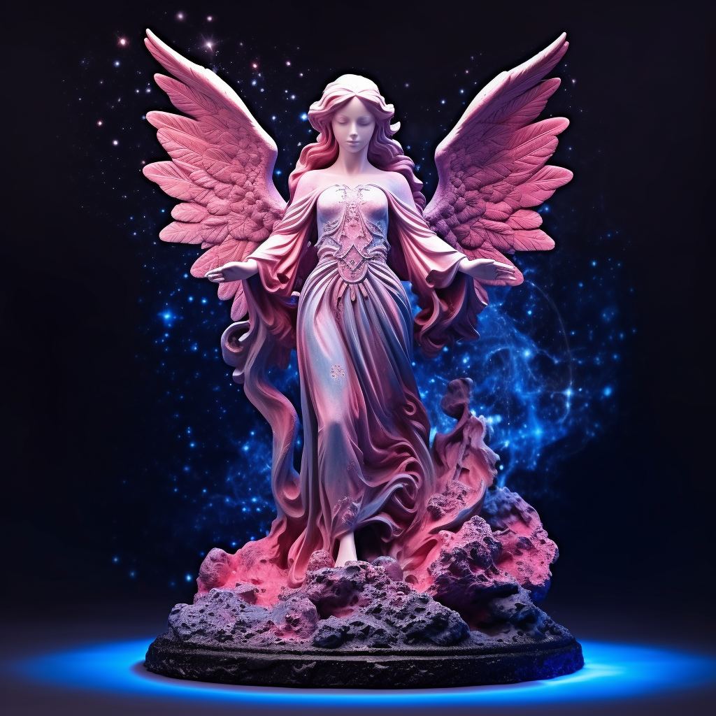 Beautiful Gothic Stone Angel Statue in Space