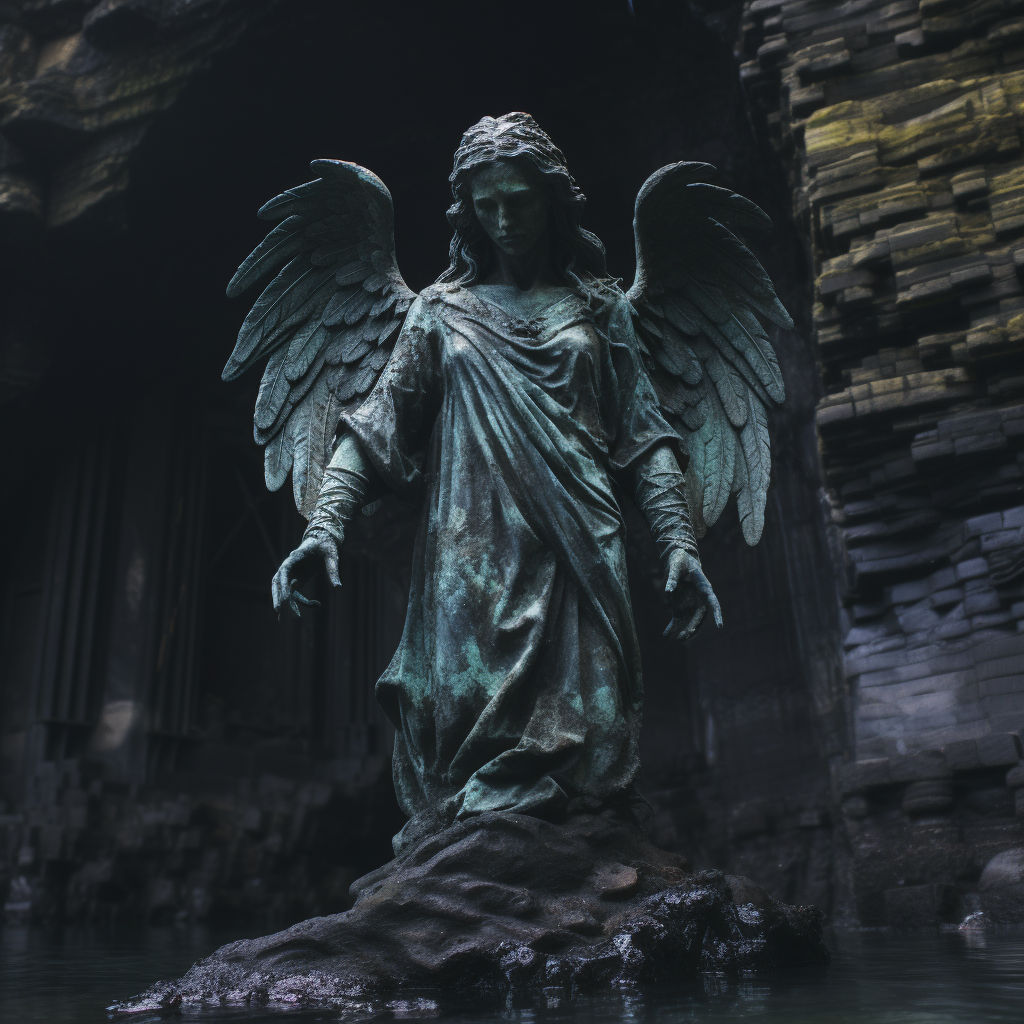 Majestic Gothic Stone Angel Statue