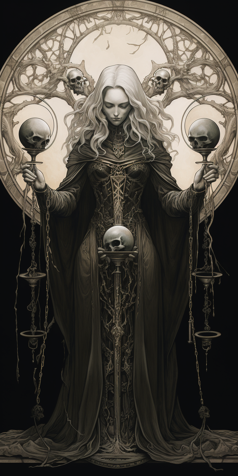 Gothic Temperance Arcana Tarot Illustration