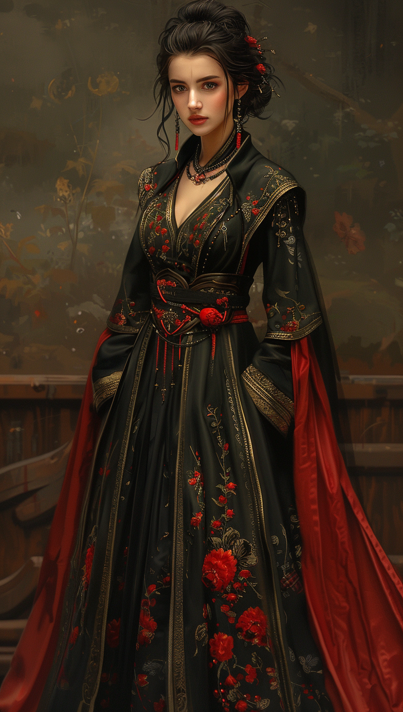 Elegant Gothic Vampire Silk Robes