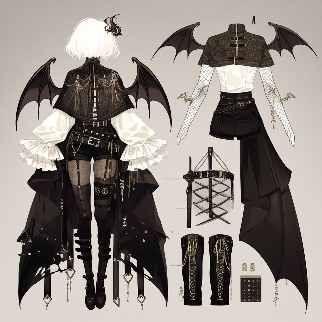 Gothic outfit with wing and tail slots