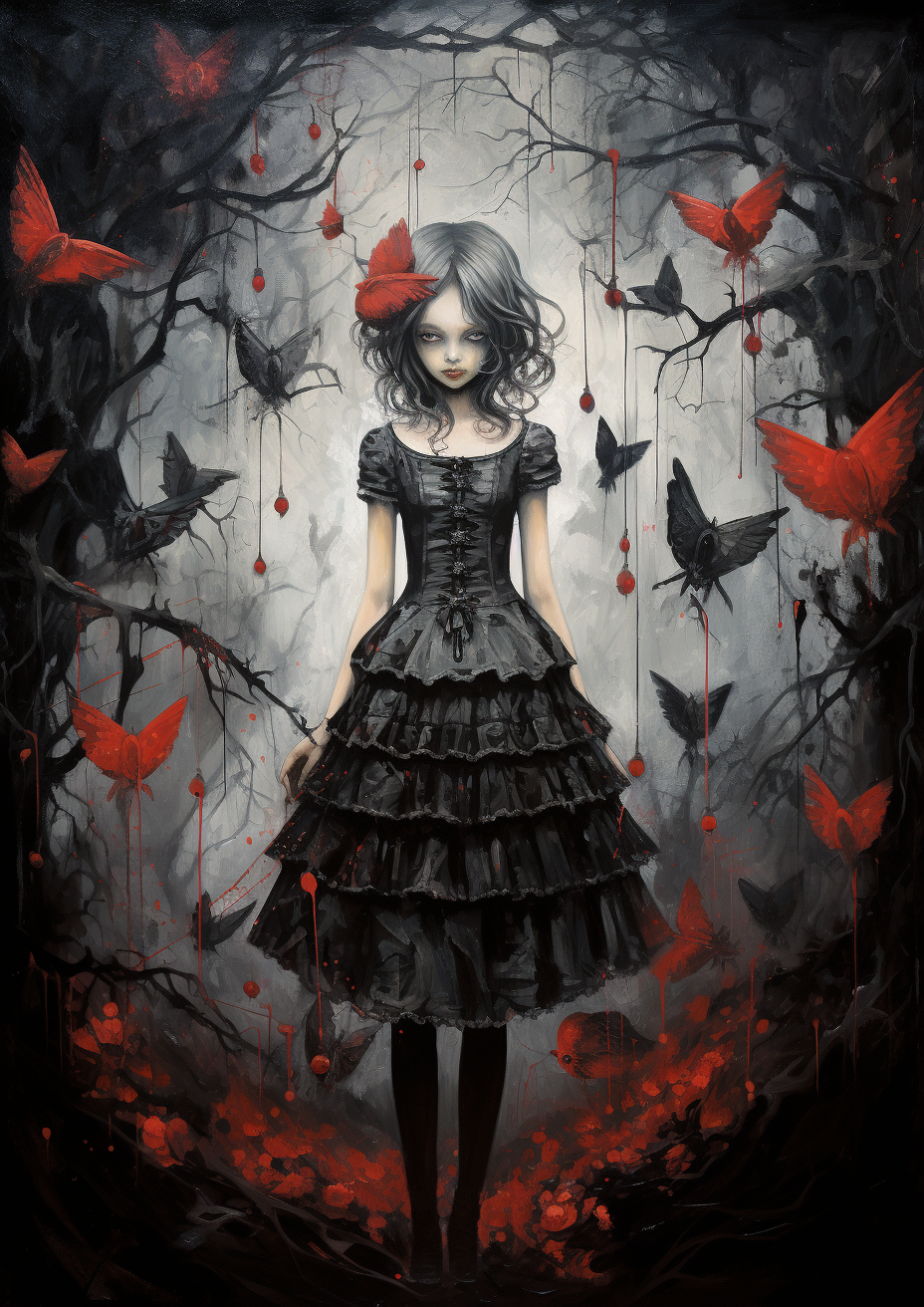 Gothic Wonderland Mixed Media Painting