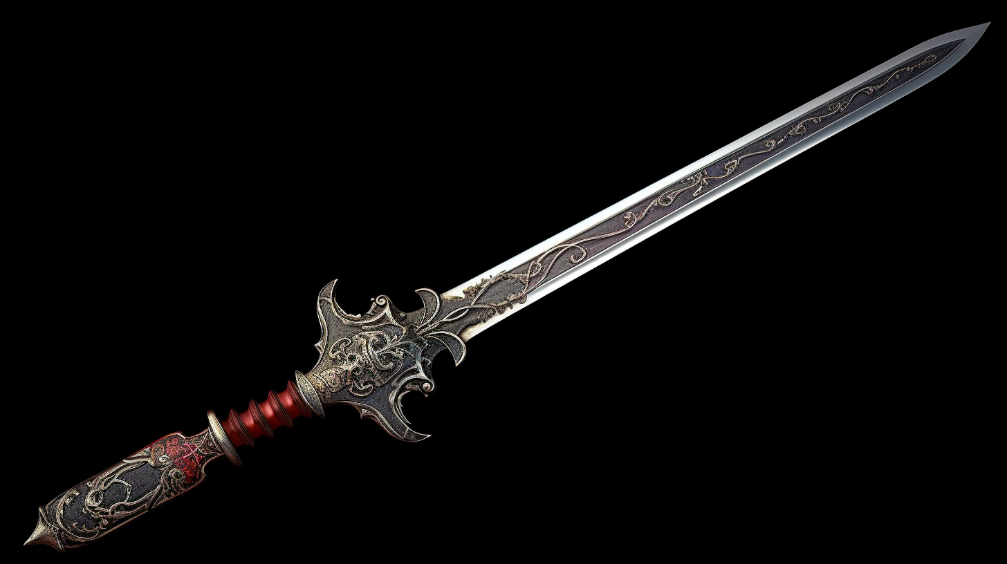 Dark and dramatic gothic art style sword