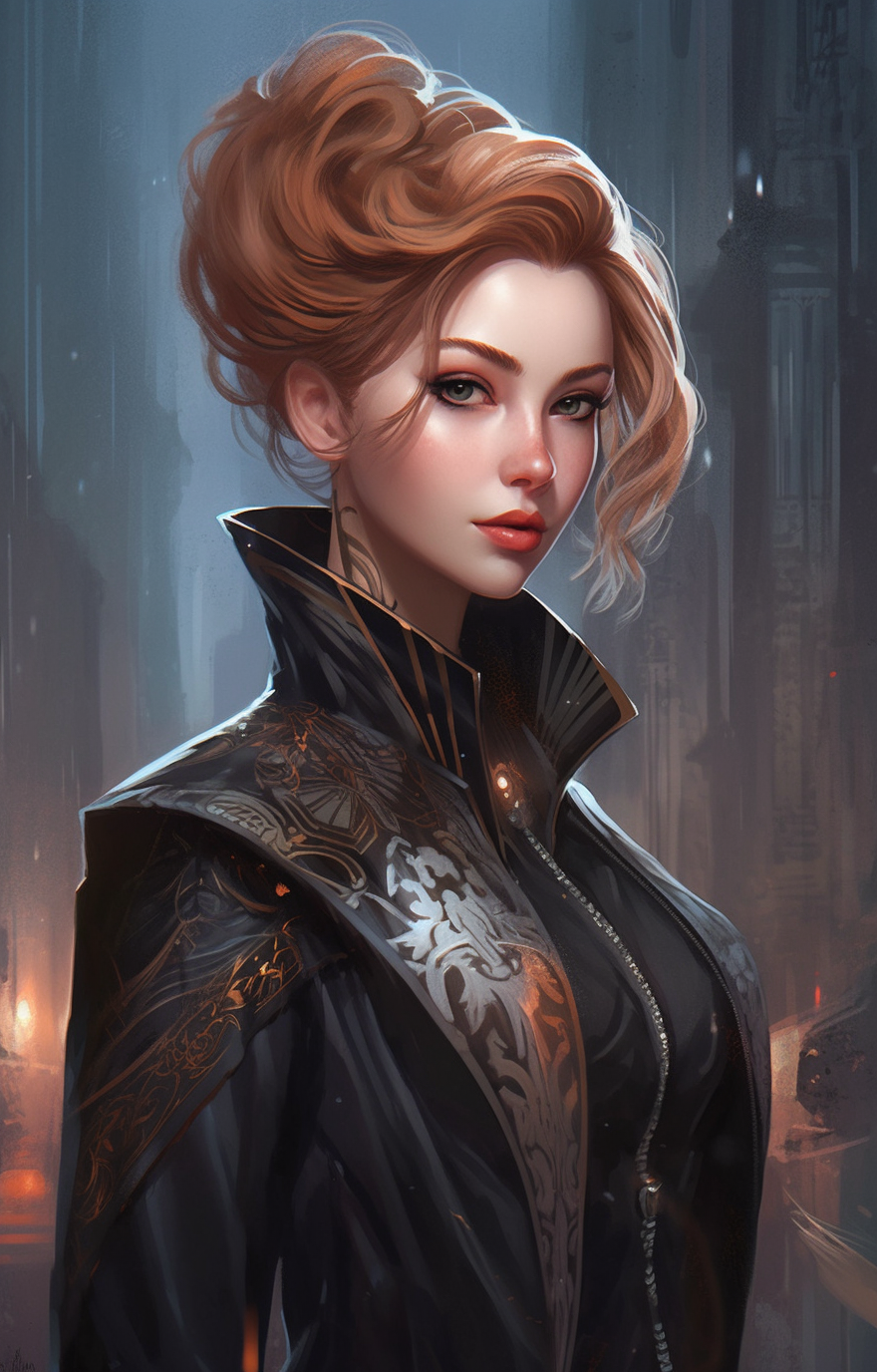 Gothic Female Villain Portrait Image