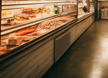 Interior of Gourmet Cheese and Meat Store