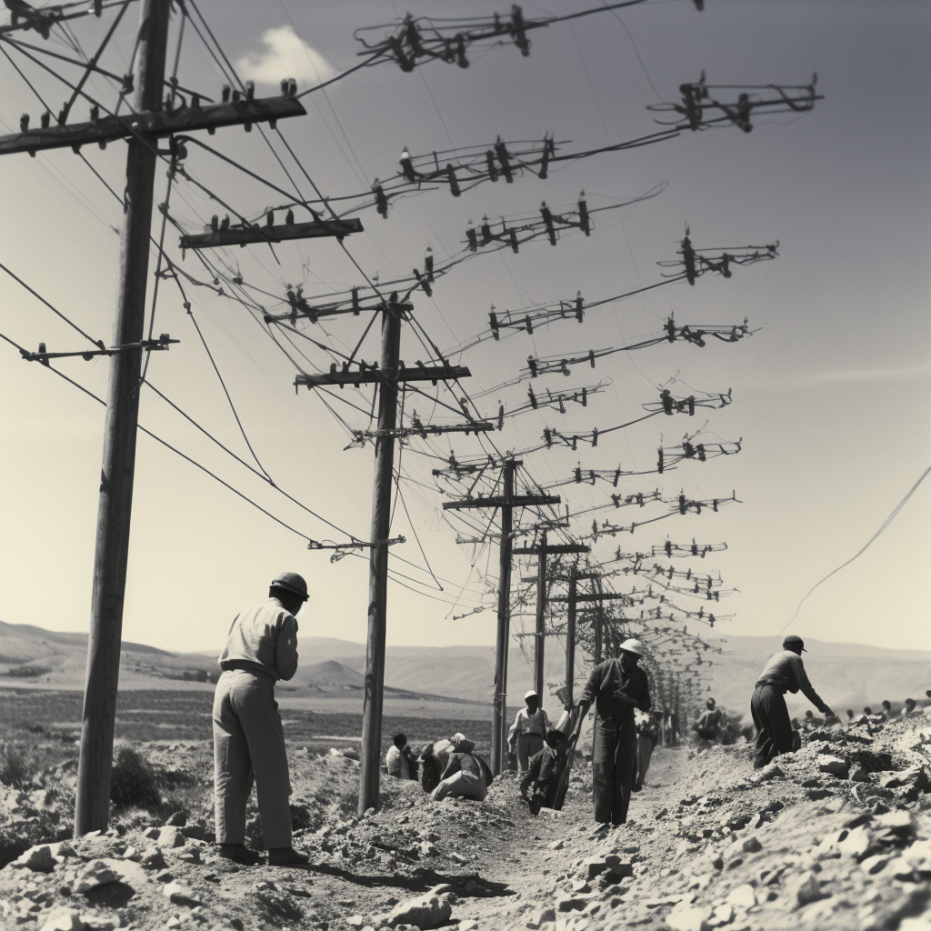 1950s government electric transmission network photo