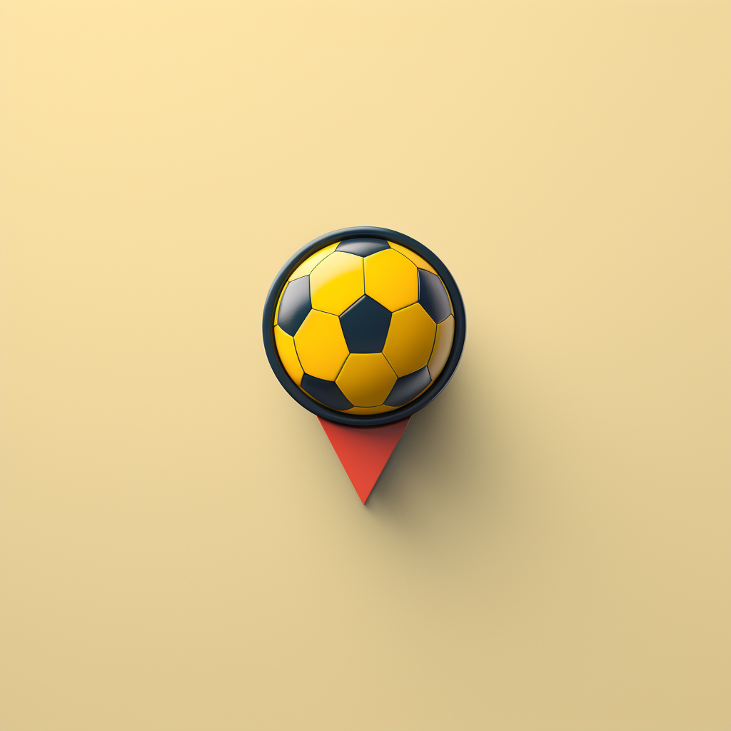 Minimalistic GPS Pin on Soccer Pitch