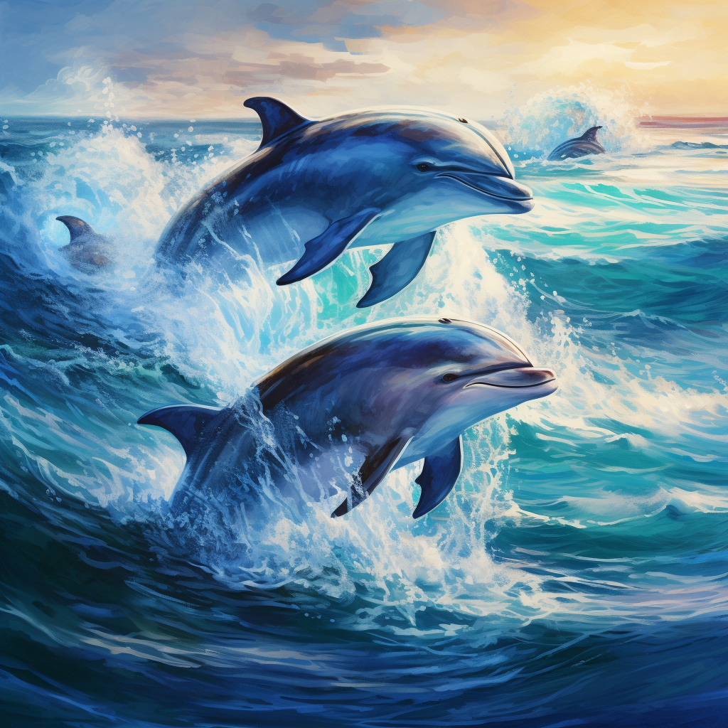 Playful dolphins and majestic whales