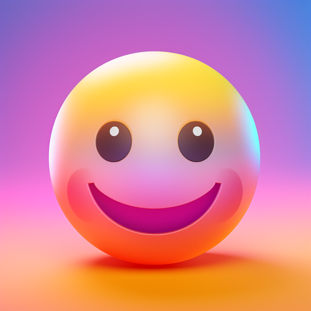 Smiley face on colorful gradient sphere