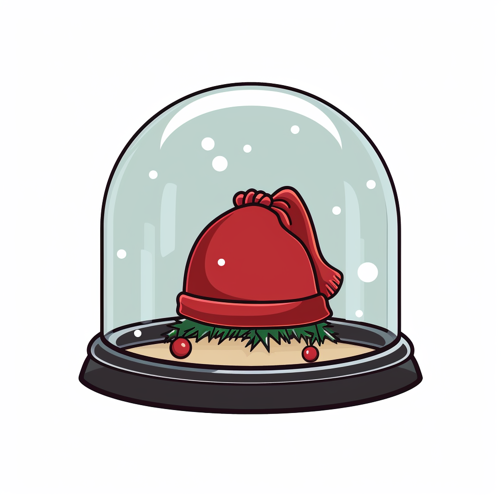 Graduation cap in Christmas snow globe