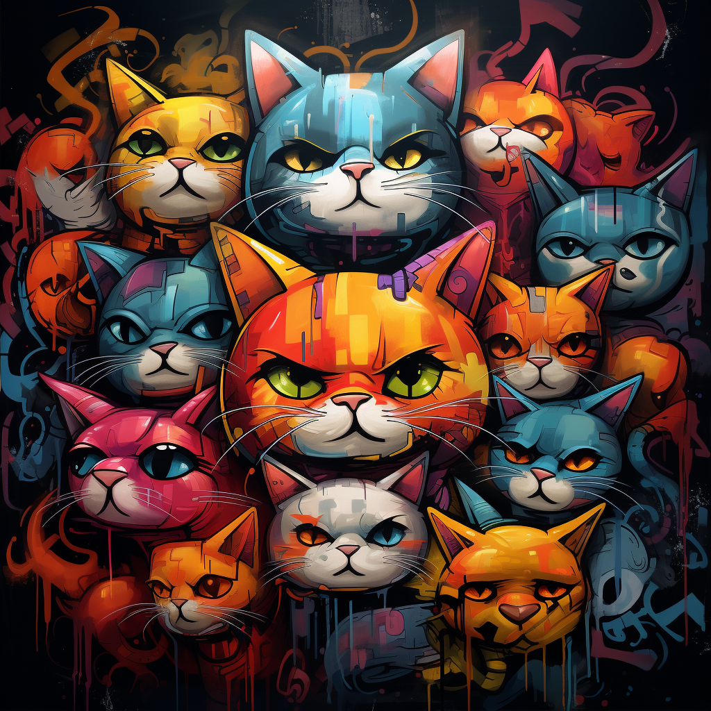 Graffiti cats wallpaper design