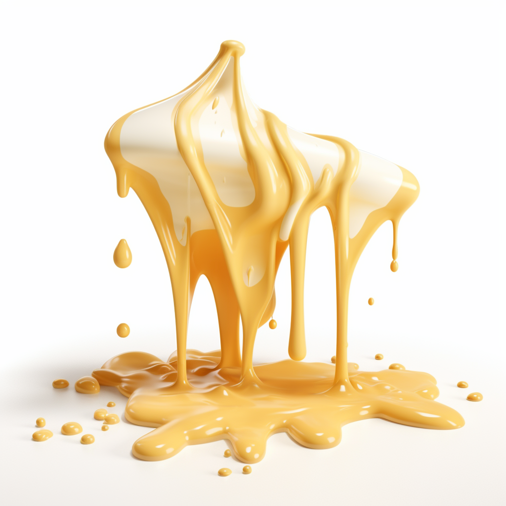 Graffiti Cheese Sauce Dripping White Background