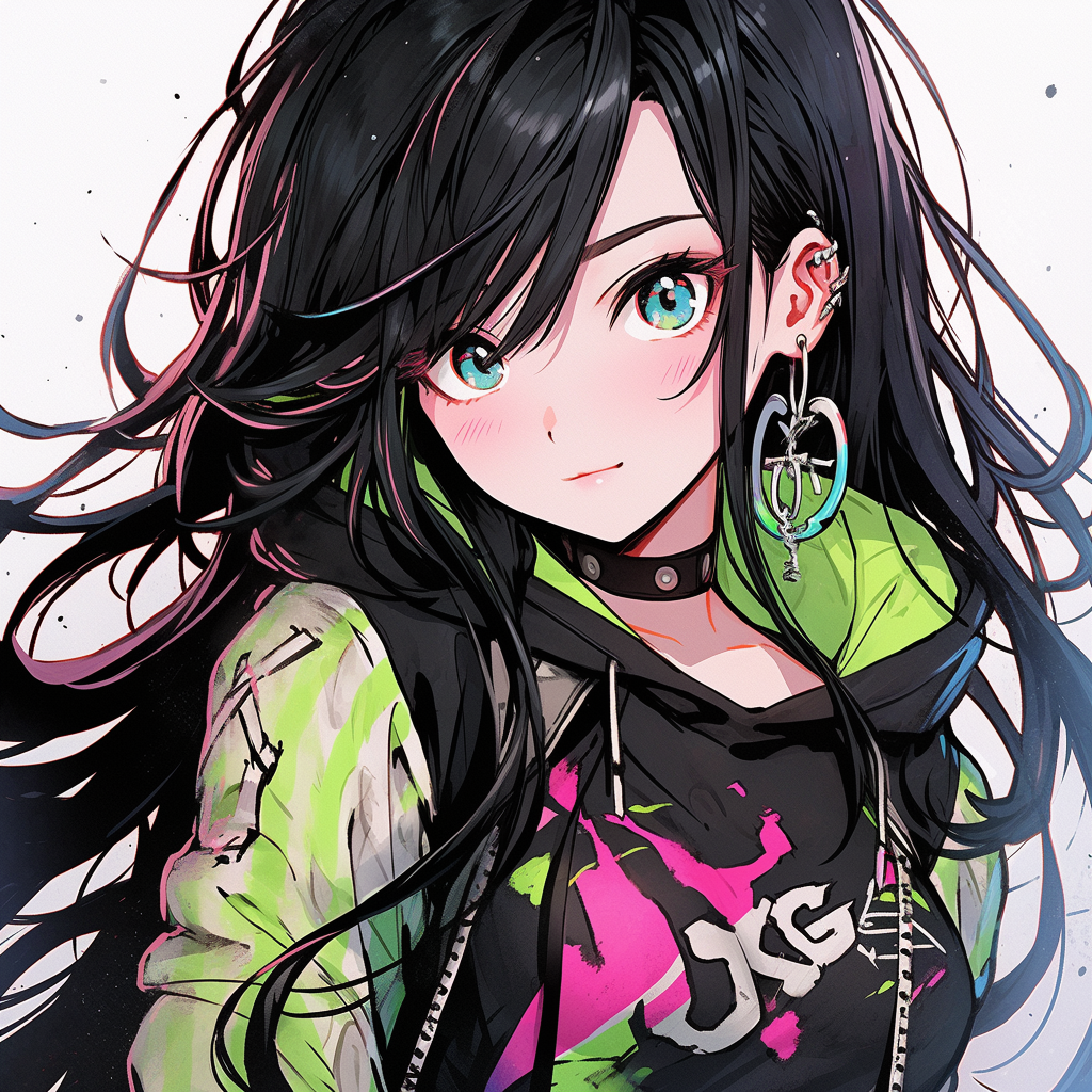 Stylish girl with graffiti aesthetic