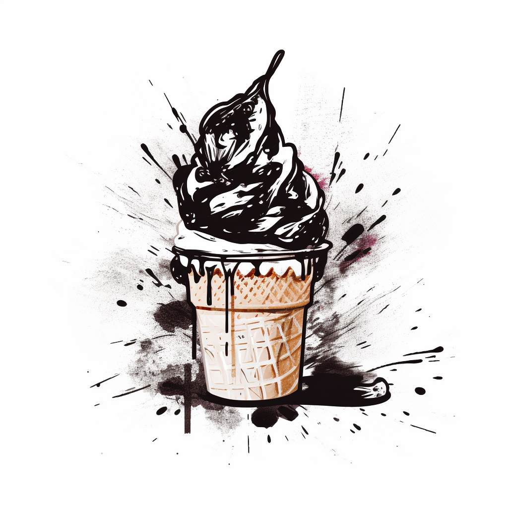 Italian Icecream Gelateria Graffiti Ink Stamp