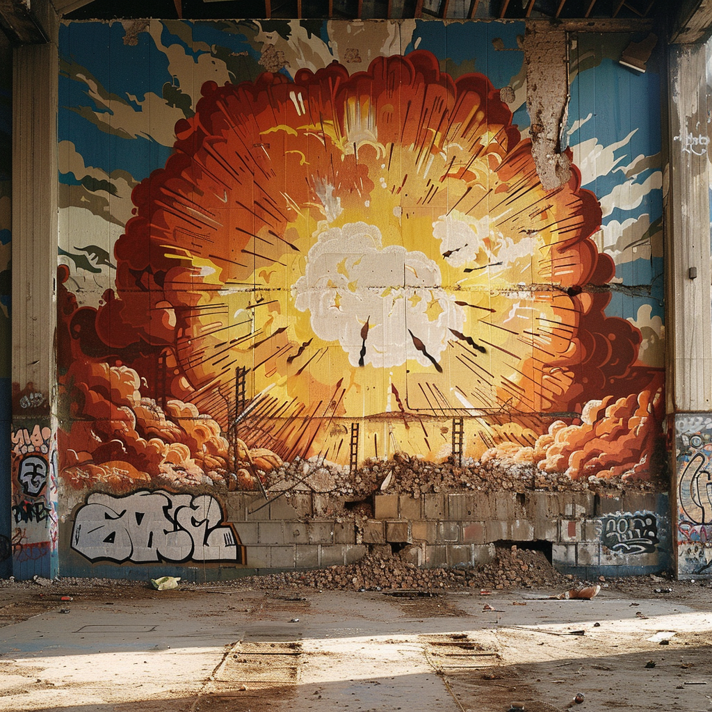 graffiti nuclear explosion art photo