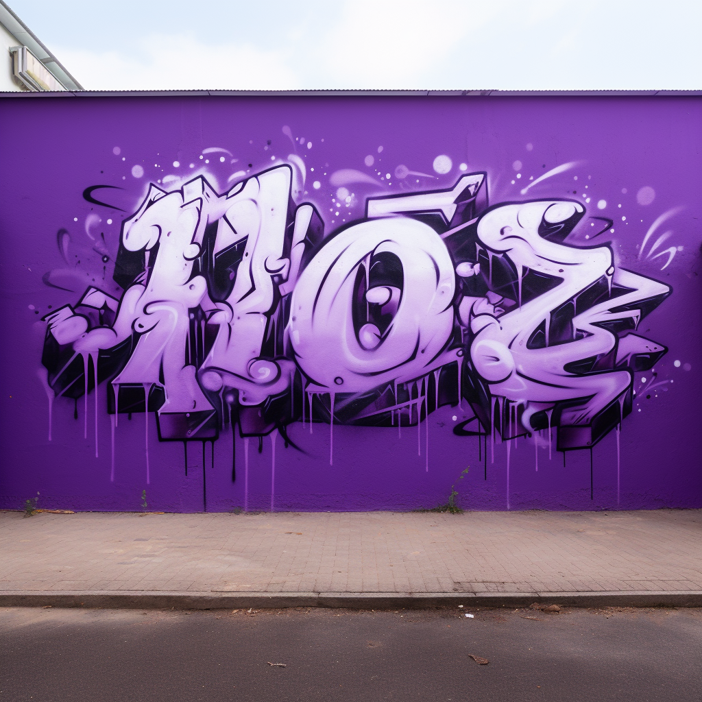 Colorful graffiti of number 163 on a purple wall