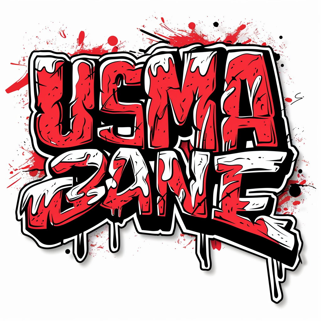 USMA graffiti red black sticker cartoon